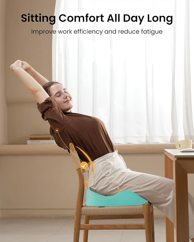 ProtoArc Extra Large Seat Cushions for Office Chairs, Ergonomic Memory Foam Seat Cushion for Home, Extra Cover, Car Seat Cushions for Driving, Pressure Relief Pad for Sciatica - Mint Green-DeskLoop Office