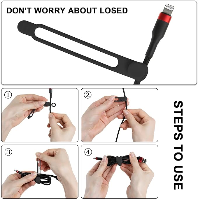 16Pcs Silicone Cable Ties Cord Organizer - Image 3