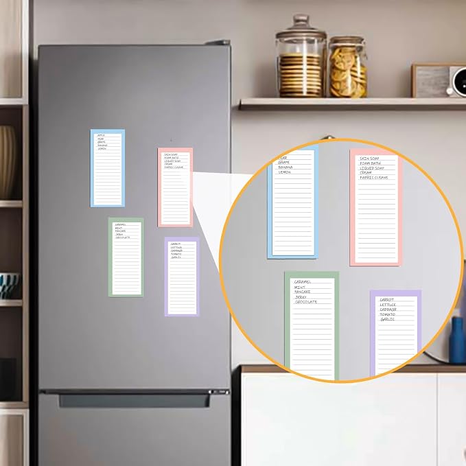 4 Pack Magnetic Notepads for Refrigerator, Grocery List Large Magnet Pad for - Image 4