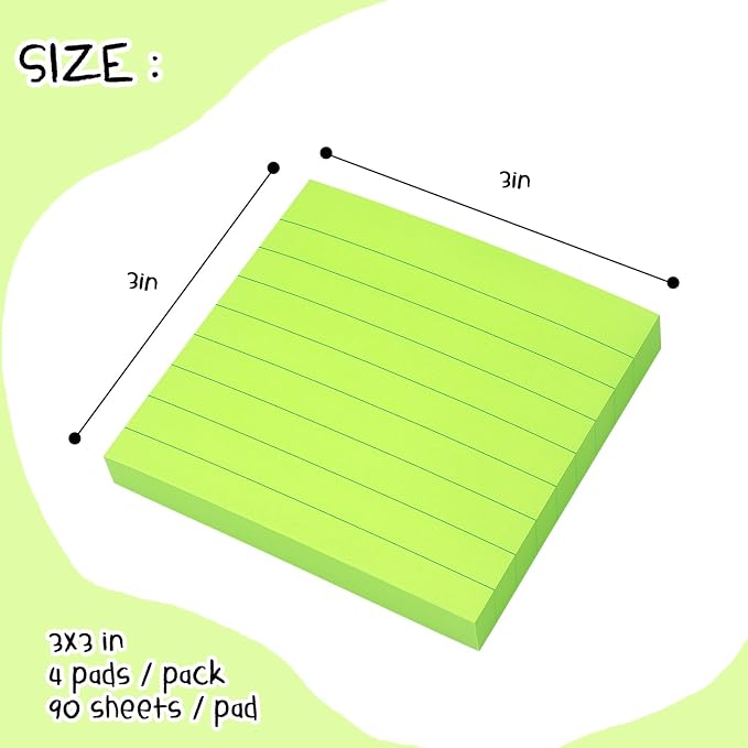 Lined Sticky Notes 3x3 Sticky Notes - Image 2