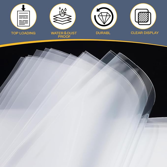 50 Pcs Crystal Clear Sheet Protectors, Letter Size 8.5" x 11" Plastic Paper - Image 4