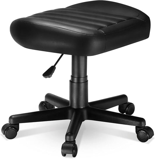EUREKA ERGONOMIC Multi-Use Stool, Height Adjustable Swivel Rolling Stool Chair W Wheels, Ottoman Footrest for Gaming, Home Office, Black-DeskLoop Office