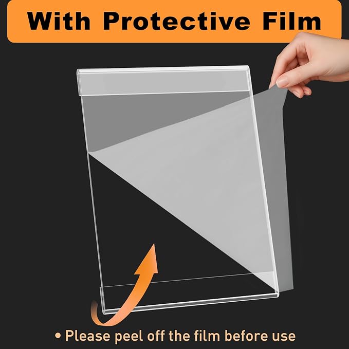 6 Pcs Acrylic Sign Holder 8.5 x 11, Vertical Wall Mount Sign Holders - Image 5