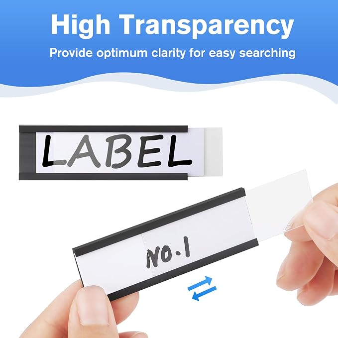 MaxGear 100 Pack C Channel Magnetic Label Holders, 1 x 3" | Magnetic Labels - Image 5
