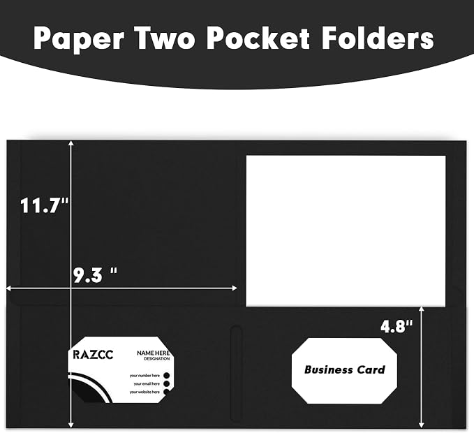 Two Pocket Folders, RAZCC 75 Pack 2 Pocket Folders Fit Letter Size Paper - Image 2