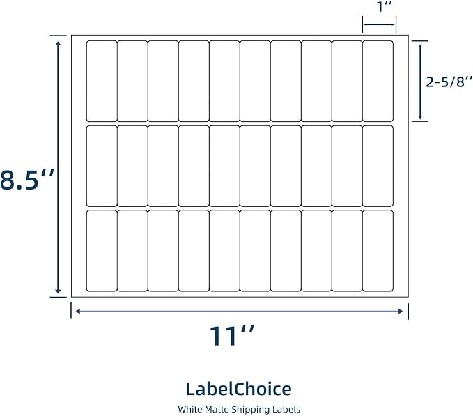 100 Sheets 3000 Pcs 30-up 1" x 2-5/8" Shipping Address FBA Labels - Image 2