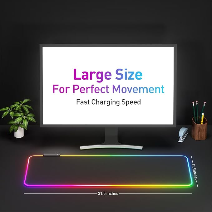 RGB Mousepad Led Mouse Pad, Large Mouse Pad, Led and Big Mouse mat - Image 2