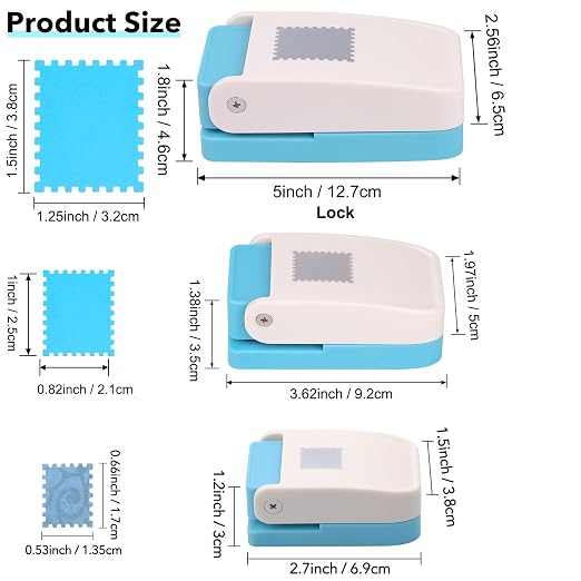 3Pcs Stamp Punch, Rectangle Postage Stamp Shape Punch, 1.5X1.25inch, 0.66X0.53 - Image 2
