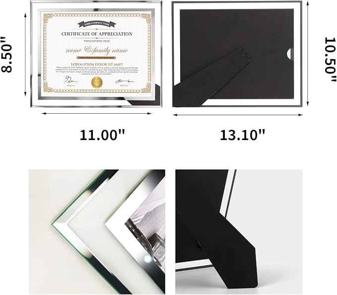 Hoikwo 8.5 by 11 Picture Frames, 6 Pack 8.5x11 Glass Picture Frames – - Image 2