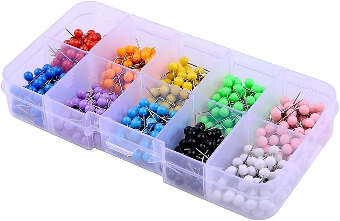 600 PCS Multi-Color Push Pins Map Tacks, 1/8 inch Round Head - Image 4
