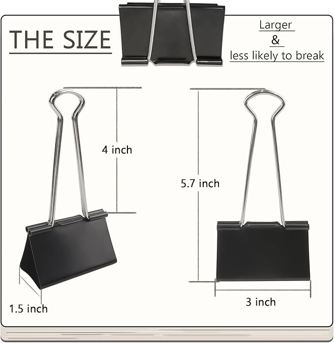 3-Inch Extra-Large DSTELIN Binder Clips - Image 2