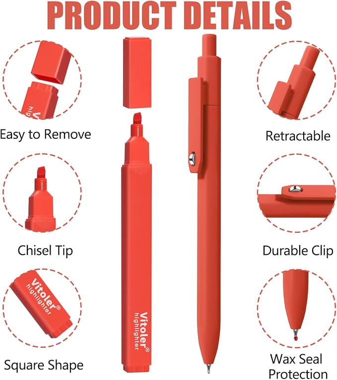 Piochoo Highlighters and Pens, School and Office Supplies - Image 3