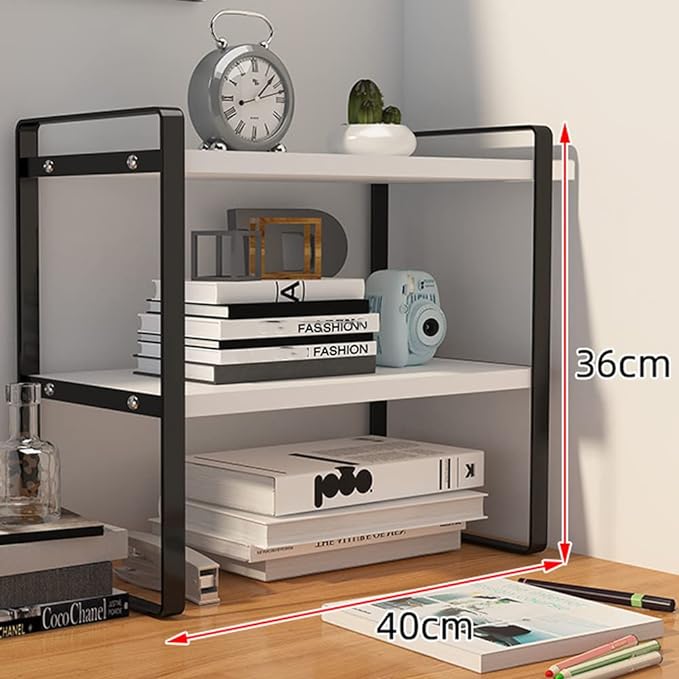 SIDIANBAN Desktop Organizer Shelf Office Storage Rack Computer Desk Bookshelf - Image 2