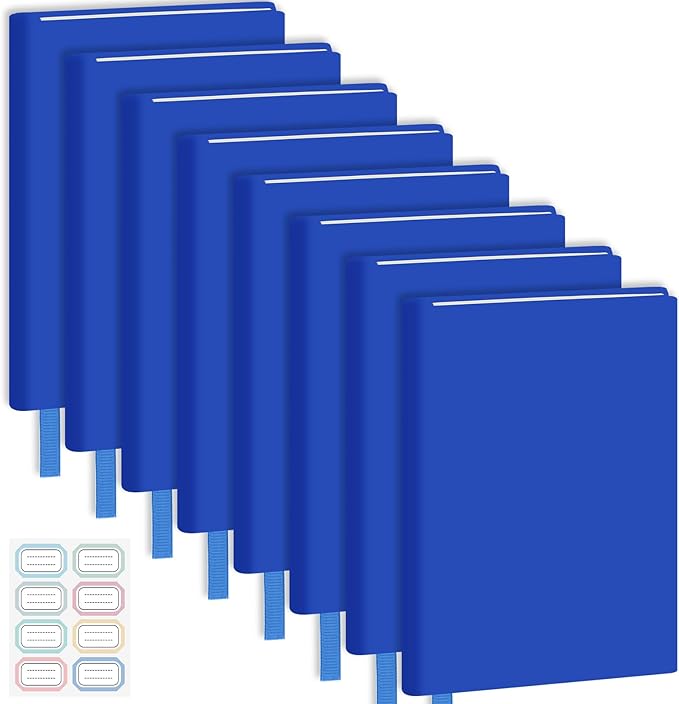 Jumbo Book Covers 8 Pack Reusable Fabric Book Cover Protective Books Covers 9 x 11 Inch Blue Stretchable Books Sleeve Cover with Label Sticker for Most Hardcover Textbooks Up to 10 x 12.5 Inch-DeskLoop Office