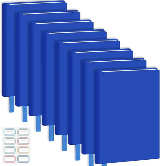 Jumbo Book Covers 8 Pack Reusable Fabric Book Cover Protective Books Covers 9 x 11 Inch Blue Stretchable Books Sleeve Cover with Label Sticker for Most Hardcover Textbooks Up to 10 x 12.5 Inch-DeskLoop Office