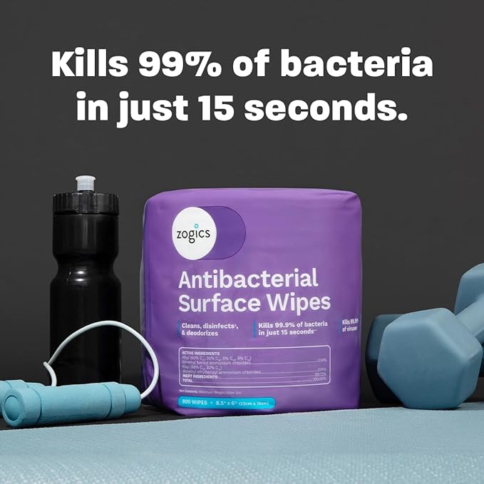 Zogics Antibacterial Wipes – Disinfecting Wipes for Sanitizing and Cleaning Surfaces and Equipment, EPA Registered Antibacterial Cleaning Wipes (1,600 Count – 2 Rolls of 800 Wipes)-DeskLoop Office