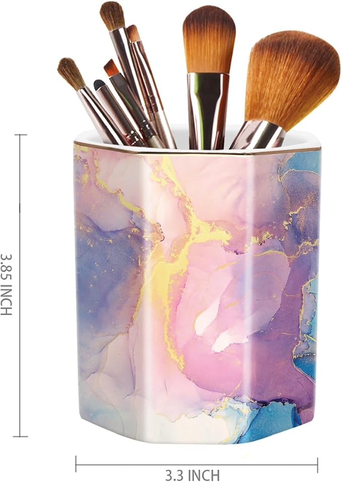 Pen Holder for Desk, Cute Ceramic Pencil Holder, Pen Cup Marker Holder Makeup - Image 2