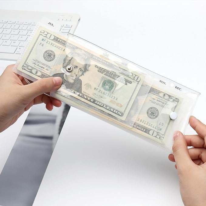NatSumeBasics 6-Tab Clear Cash Envelope Stuffing Wallet - Image 4