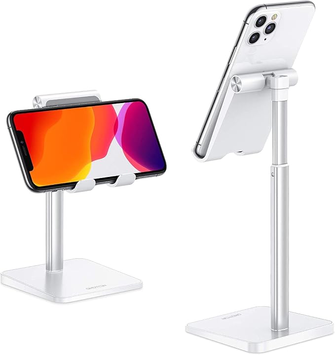 OMOTON Cell Phone Stand, Adjustable Angle Height Desk Phone Dock Holder by OMOTON