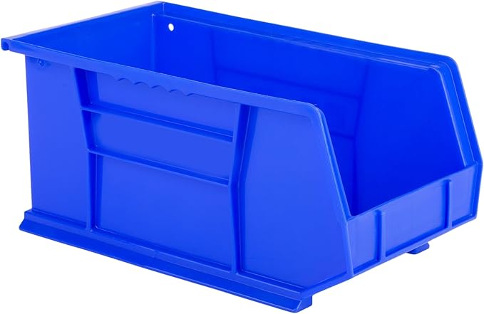 Hudson Exchange 15" x 8" x 7" Plastic Stackable Storage Bin and Hanging Container (Blue, 1 Pack)-DeskLoop Office