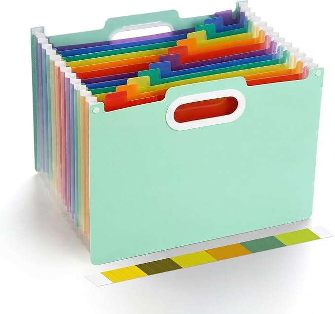 Comix Expanding File Folder, 13 Pockets Accordion File Organizer, Letter/A4 by Comix