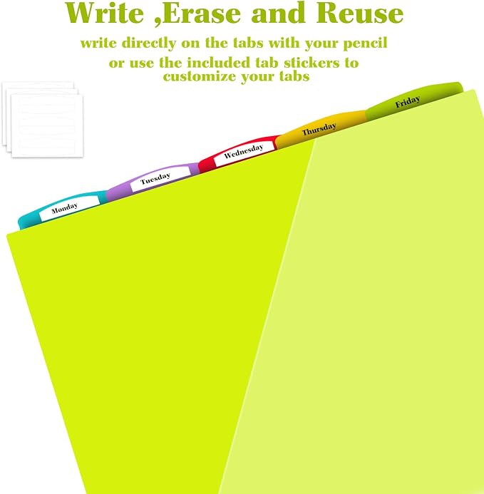 INFUN 5-Tab Plastic Binder Dividers - Image 2