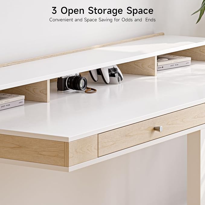 Standing Desk With Drawers, 47x23.6 Inch Electric Stand Up With Storage Shelf - Image 8