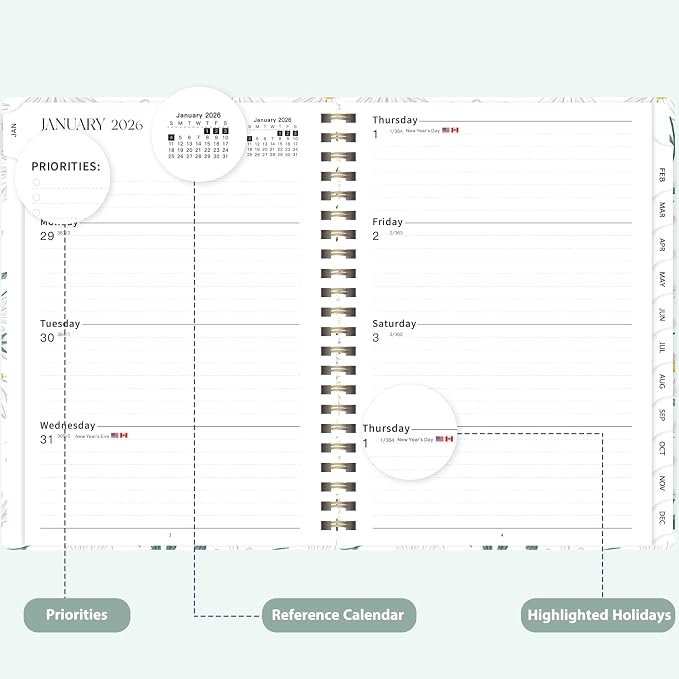 2026 Planner, Weekly and Monthly Calendar Academic Planner, Jan 2026 - Image 3