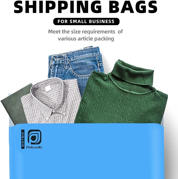 POLYSELLS 100 pcs 10x13 Inches Blue Poly Mailers Shipping Envelopes, Strong - Image 6