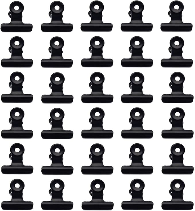 30 Pack Black Metal Bulldog Binder Clips by Fannuoncc