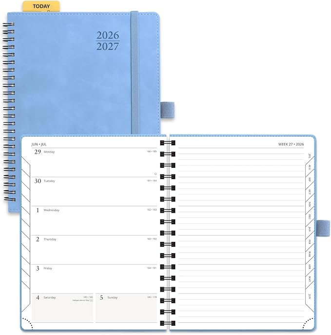 POPRUN Weekly Planner 2026-2027, 6.5" x 8.5", Academic Weekly and Monthly by POPRUN