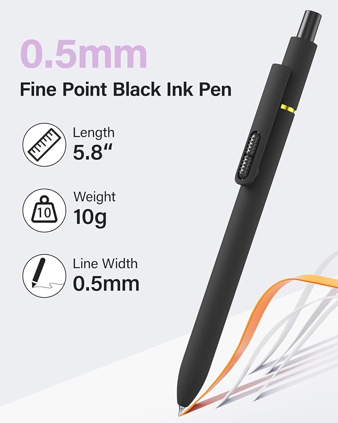inkipen- 16 Pack Pens, Gel pens Black Ink, Fine Point, Quick-Drying Smooth - Image 7