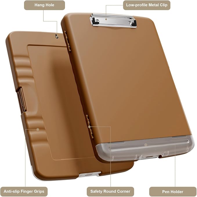 Piasoenc Clipboard with Storage, 8.5 x 11 Organization Box with Pen Holder and - Image 2