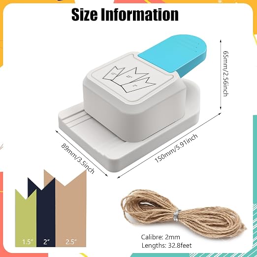 3 in 1 Craft Tag Punch Gift Tag Paper Punch，Paper Craft Tag Punch 1.5" 2" 2.5" - Image 2