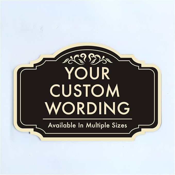 Custom Aluminum Outdoor Metal Sign, Personalized, Waterproof, Design 2 Black by SpeedyOrders