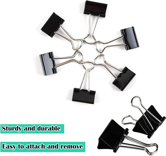 144 Pcs Binder Clips, 1-Inch Medium Paper Clamps - Image 4