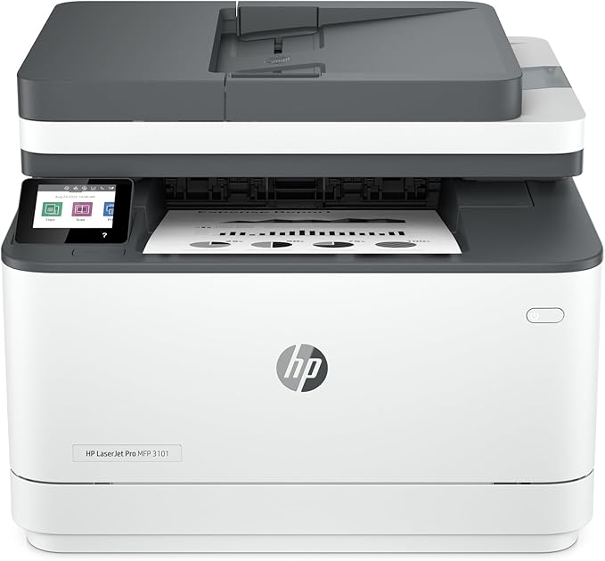 HP LaserJet Pro MFP 3101fdw Wireless Black & White All-in-One Laser Printer, Scanner, Copier, Fax, Best-for-Office (3G628F)-DeskLoop Office