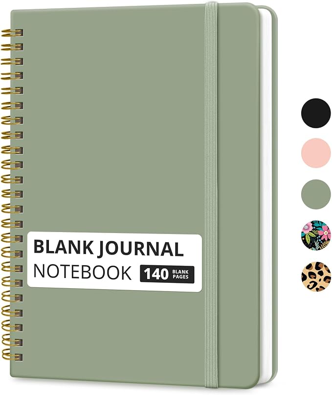 Taja Blank Spiral Journal Notebook by Taja