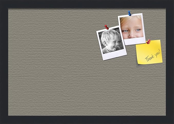 PinPix 19x13 Inch Cork Bulletin Board. This Decorative Framed Pin Board Comes with Pewter Design and a Satin Black Frame. Ideal for Home Office Decor or Message Board (PinPix-1812)-DeskLoop Office