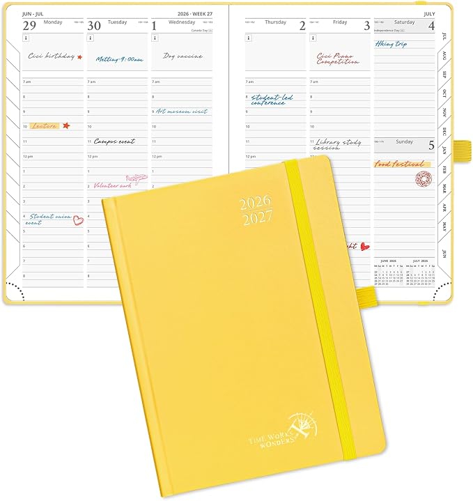 POPRUN 2026-2027 Academic Planner, 6.5" x 8.75", Weekly and Monthly Calendar by POPRUN