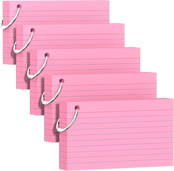 250 Count Pink Index Cards 3x5 Inch by Unknown