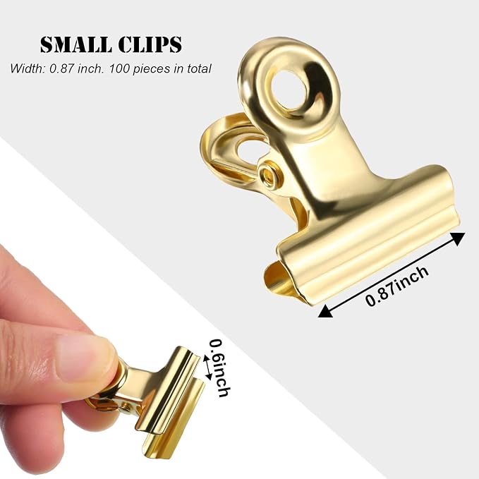 Boao 100 Pcs Mini Gold Metal Clips Small Gold Binder Clips Bulk - Image 4