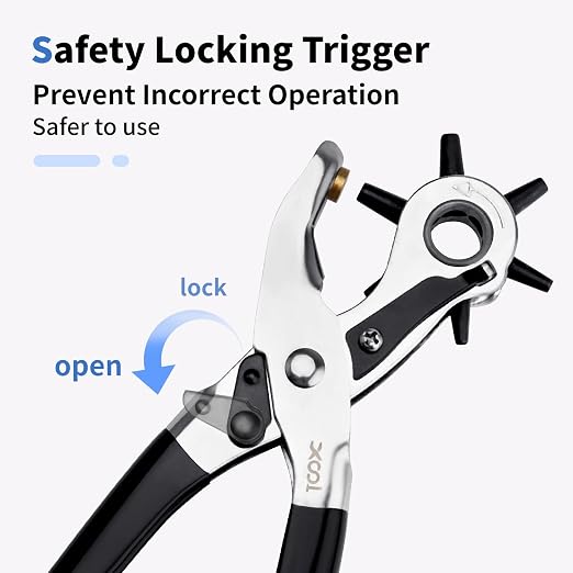 XOOL Belt Hole Puncher for Leather, Precision Multi-Size Leather Hole Punch for - Image 4