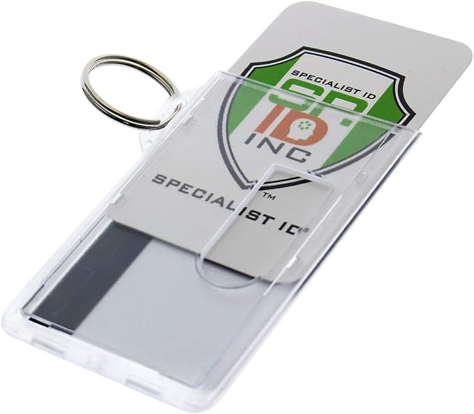 5 Pack - Heavy Duty Fuel Card/ID Badge Holders - Holds Two Cards - Clear Rigid by SpecialistID
