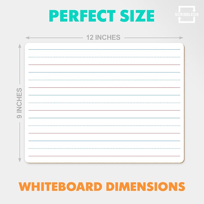 Scribbledo 5 Pack Lined Dry Erase Boards, Double Sided White Board - Image 7