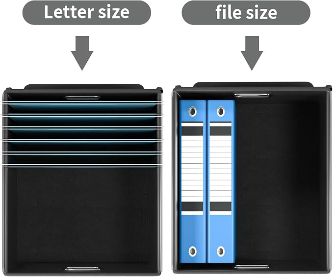 File Organizer Boxes with Lids, Linen Office Document Storage Boxes, Filing - Image 6