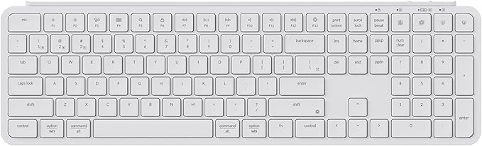Keychron B6 Pro Ultra-Thin Wireless Keyboard, Full-Size ZMK with Numeric Keypad Quiet Typing, 2.4 GHz/Bluetooth 5.2/Wired Connection Long Battery Life, Compatible with Mac Windows Linux - Ivory White-DeskLoop Office