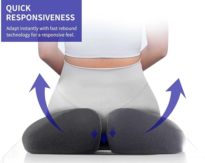 SupremeComfort X-Large Gel Infused High Density Foam Seat Cushion for Office Chair, Kitchen Chair, Car Seats- Elevate Your Seating Experience -Pressure Sore and Tailbone Pain Relief-DeskLoop Office