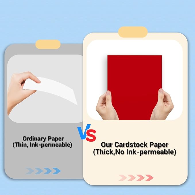 Cardstock 8.5 x 11, Thick Printer Paper 75 lb/200 gsm, 40 Sheets Card Stock Red - Image 4