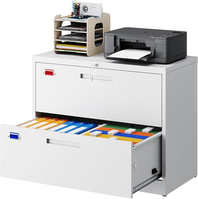 PEUKC 2 Drawer File Cabinet, Lateral Filing Cabinets - Image 3